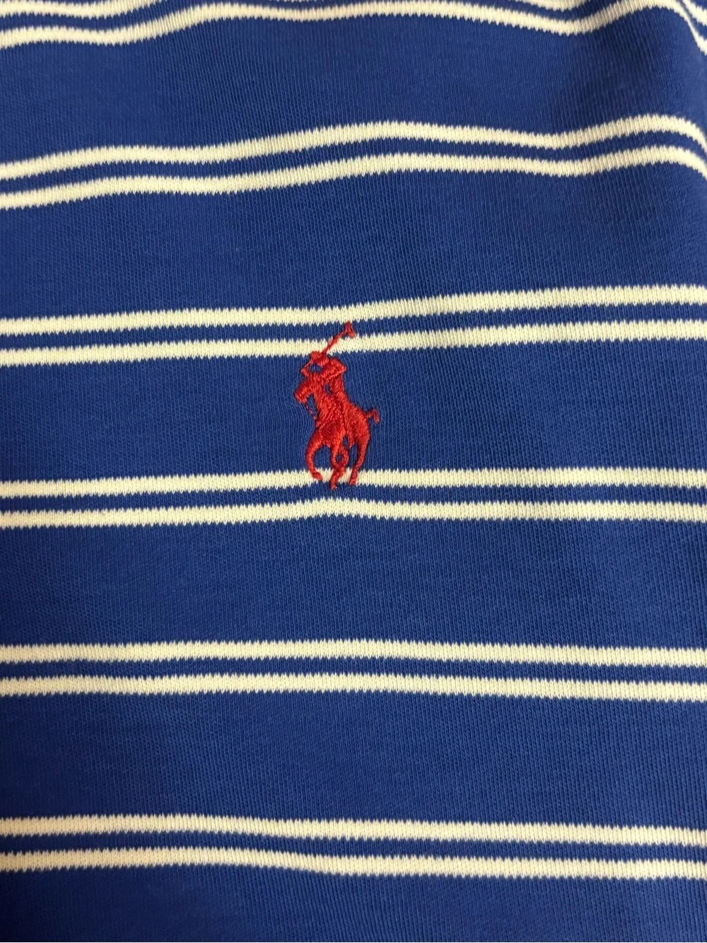 Ralph Lauren Blue and White Striped Polo